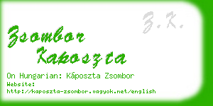zsombor kaposzta business card